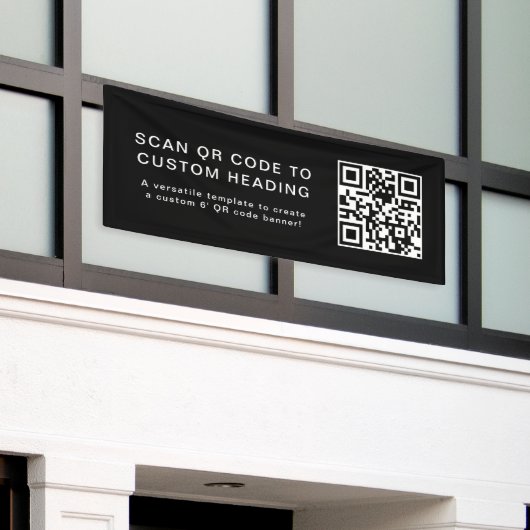QR-code | Scan Me Business Grey 6' Outdoor Banner (Buitenkant Gebouw)