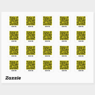  QR-code SCAN ME gele Square Sticker