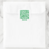  QR-code SCAN ME groene vierkant Sticker (Tas)