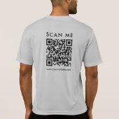 QR Code Scan Me Mannen Dubbelzijdige Print Zilver T-shirt (Achterkant)