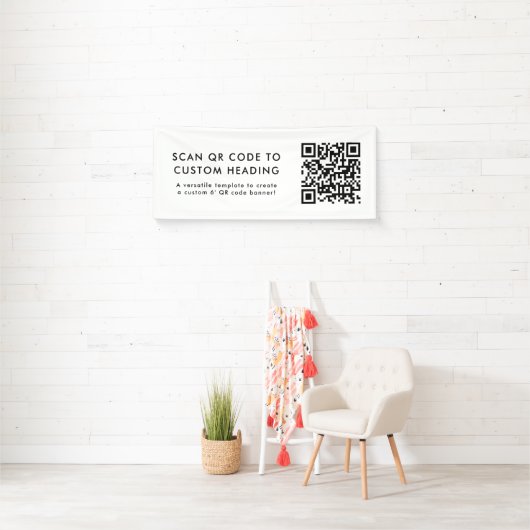 QR-code Scan me Modern minimalistisch Simple White Spandoek (Insitu)
