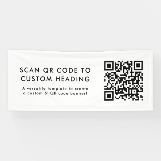 QR-code Scan me Modern minimalistisch Simple White Spandoek (Horizontaal)