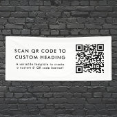 QR-code Scan me Modern minimalistisch Simple White Spandoek