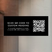 QR-code | Scan me Modern stijlvolle zwarte promoti Raamsticker