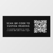 QR-code | Scan me Modern stijlvolle zwarte promoti Raamsticker (Vel)