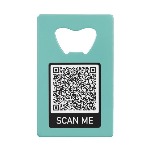 QR-code Scan me Moderne flesopening Uw kleuren Creditkaart Flessenopener (Voorkant)