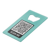 QR-code Scan me Moderne flesopening Uw kleuren Creditkaart Flessenopener (Achterkant Gekanteld)