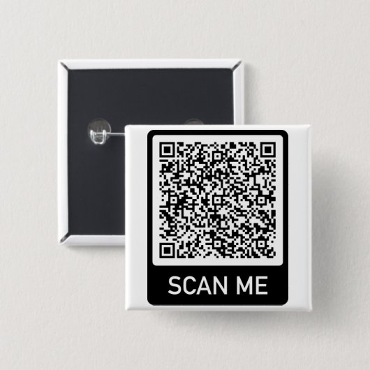 QR Code - Scan Me Professional Personalized Button (Voorkant /achterkant)