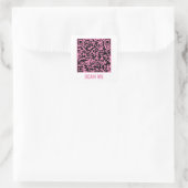  QR-code SCAN ME roze vierkant Sticker (Tas)