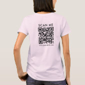 QR Code Scan Me Vrouwen Tweezijdig Bord Roze T-shirt (Achterkant)