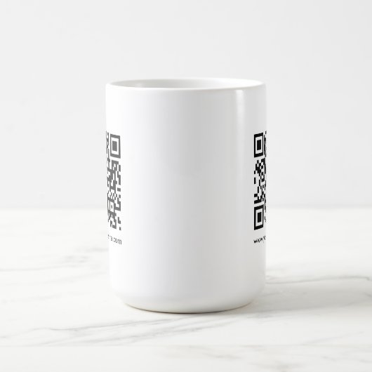 QR Code Scan Me Website URL Sjabloon Wit Groot Koffiemok (Center)