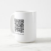 QR Code Scan Me Website URL Sjabloon Wit Groot Koffiemok (Voorkant links)