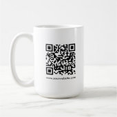 QR Code Scan Me Website URL Sjabloon Wit Groot Koffiemok (Links)