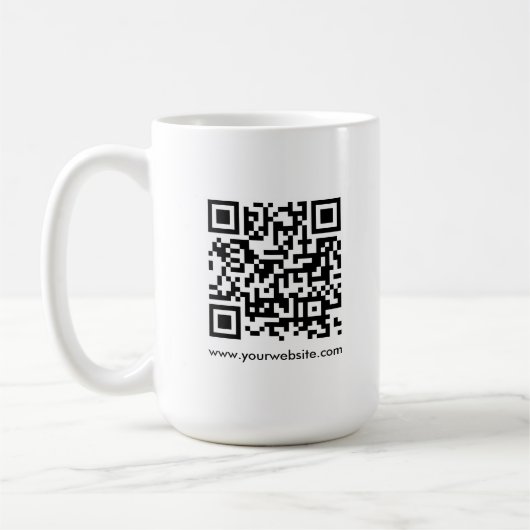 QR Code Scan Me Website URL Sjabloon Wit Groot Koffiemok (Links)