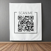QR Code Scan Me Zakelijk Minimalistisch  Wandkleed