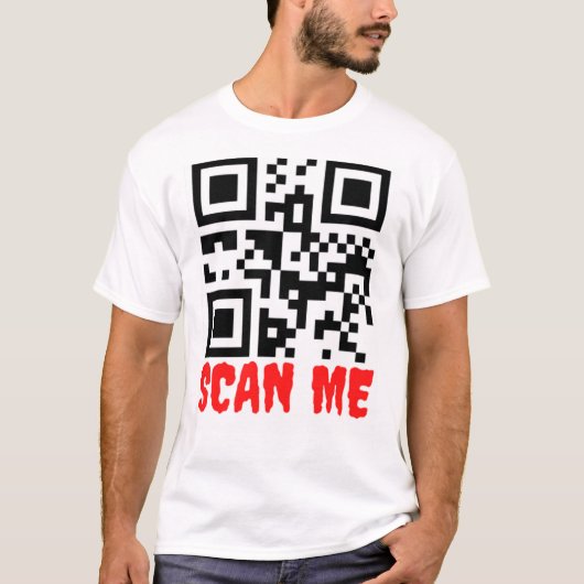 Qr code Scan me Zoeken me Identificatie Scanstreep T-shirt (Voorkant)