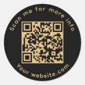 QR-code scan mij voor meer info Ronde Sticker (Voorkant)