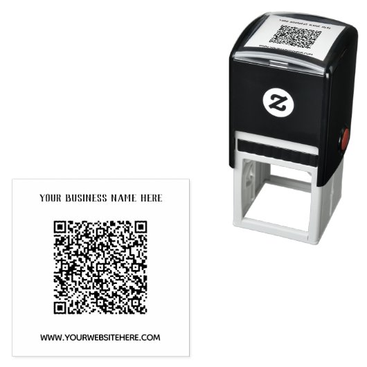 QR Code Scan Naam Website Bedrijfsstempel Sjabloon Zelfinktende Stempel (In situ)