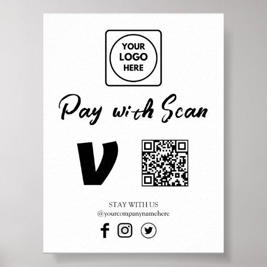 QR-code scan om bedrijfsbetaling weer te geven  Poster (Voorkant)