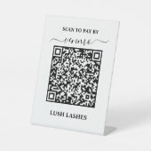 QR Code Scan om te betalen Scannable Acryl Sign to Reclamebord Met Voetstuk (Voorkant)