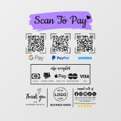 QR Code Scan om Venmo Paypal te betalen Google Pay Raamsticker (Vel)