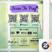 QR Code Scan om Venmo Paypal te betalen Google Pay Raamsticker (Huis)