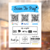 QR Code Scan om Venmo Paypal te betalen Google Pay Raamsticker (Vel 2)