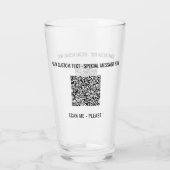 QR Code Scan Promotie Glass Jouw tekst en Kleur Glas (Achterkant)