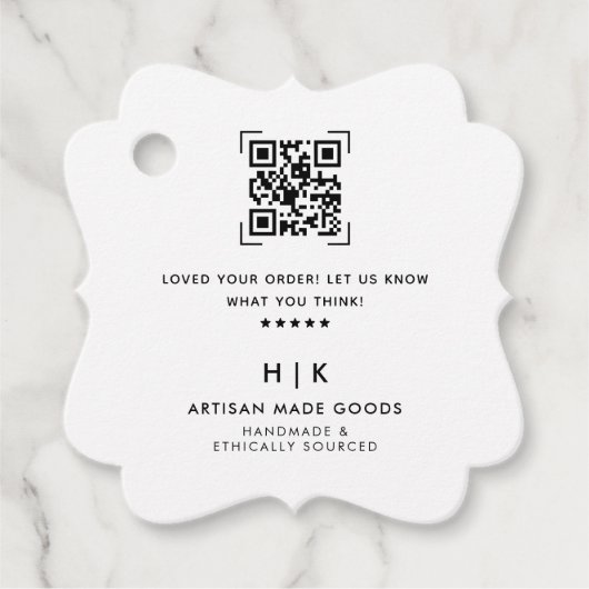 QR-code scan review ons | Product bedankkaart hang Bedankjes Labels (Voorkant)