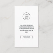 QR-code scan review ons | Product bedankt Visitekaartje (Achterkant)