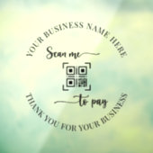 QR Code Scan te betalen Dank u Business Script Raamsticker (Vel 3)