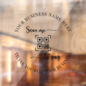 QR Code Scan te betalen Dank u Business Script Raamsticker (Vel 2)