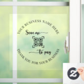 QR Code Scan te betalen Dank u Business Script Raamsticker (Huis)