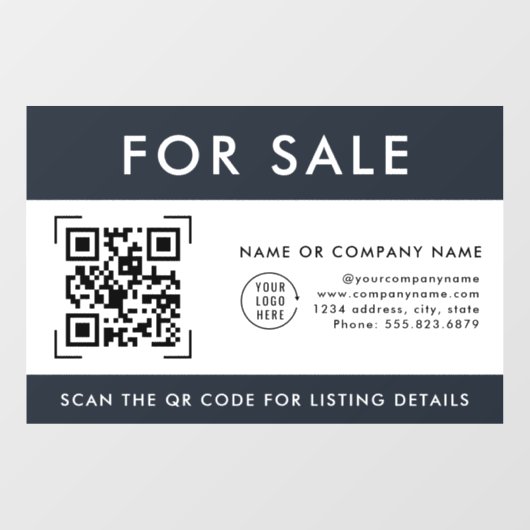 QR-code scan te koop | Zakelijk logo Raamsticker (Vel)