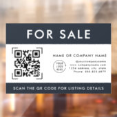 QR-code scan te koop | Zakelijk logo Raamsticker (Vel 2)