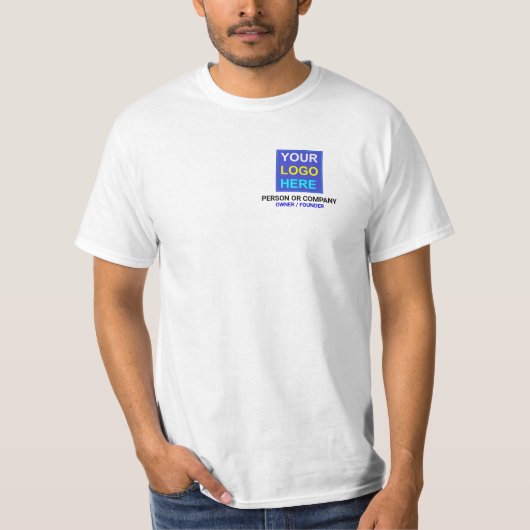 (QR Code Scan & Tekst) Custom Business Company Log T-shirt (Voorkant)