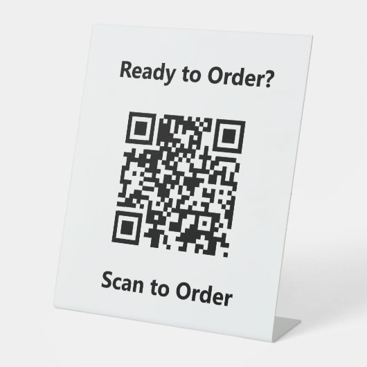 QR Code Scan to Pay Reclamebord Met Voetstuk (Voorkant)