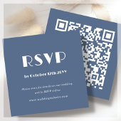 QR Code Scan to RSVP Dusty Blue Enclosure Card Informatiekaartje