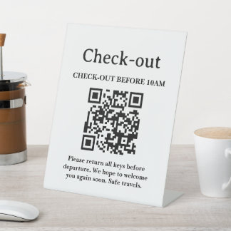QR-code scan voor hotelvertrek Reclamebord Met Voetstuk