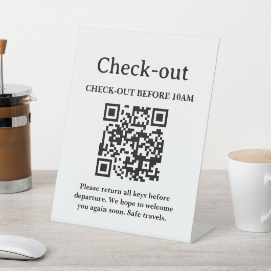 QR-code scan voor hotelvertrek Reclamebord Met Voetstuk (Insitu)