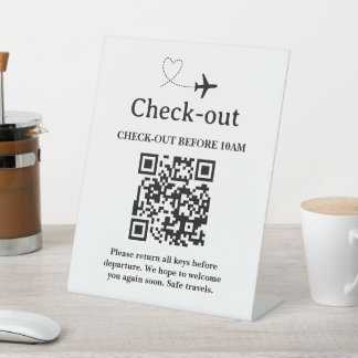 QR-code scan voor hotelvertrek Reclamebord Met Voetstuk