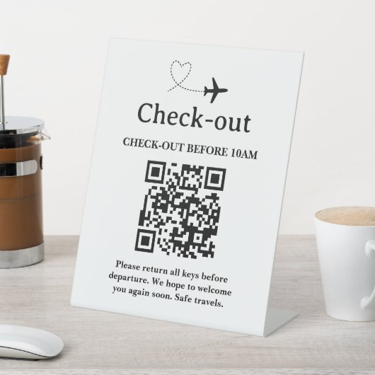 QR-code scan voor hotelvertrek Reclamebord Met Voetstuk (Insitu)