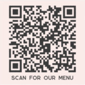 QR Code Scan voor Menu Blush Roze Sticker (Voorkant)