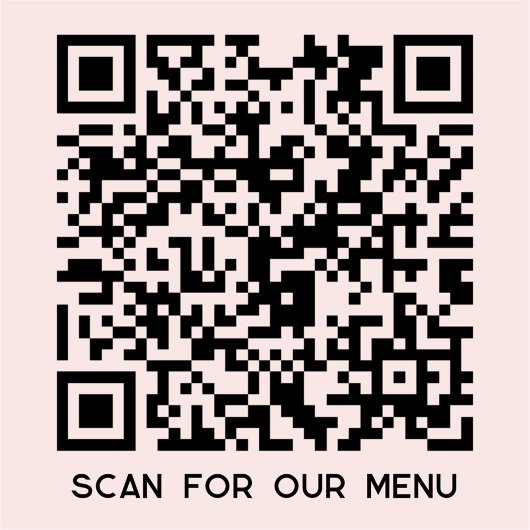 QR Code Scan voor Menu Blush Roze Sticker