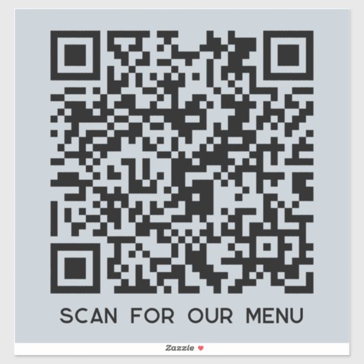 QR Code Scan voor Menu Powder Blue Sticker (Vel)