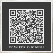 QR Code Scan voor Menu Zwart Sticker