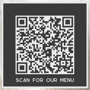 QR Code Scan voor Menu Zwart Sticker