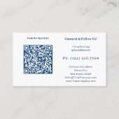 QR-code scan voor specials wit blauw bedankt Visitekaartje (Achterkant)