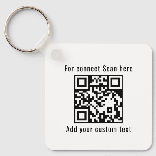 QR-code scan zakelijk logo promo sleutelhangers (Voorkant)
