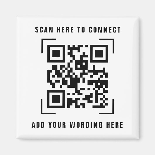 QR-code scan | Zakelijk logo promotionele magneet (Voorkant)